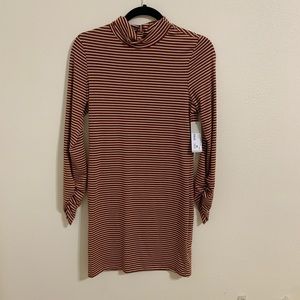 Rust and White Stripe Dress (Medium)